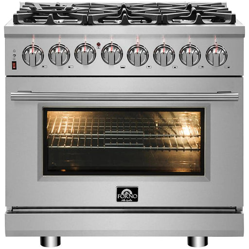 Forno Ranges Forno Massimo 36-Inch Freestanding Dual Fuel Range in Stainless Steel FFSGS6125-36