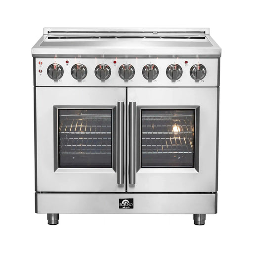 Forno Massimo 36-Inch Freestanding French Door Electric Range in Stainless Steel FFSEL6955-36