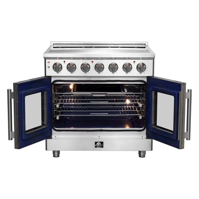 Forno Massimo 36-Inch Freestanding French Door Electric Range in Stainless Steel FFSEL6955-36