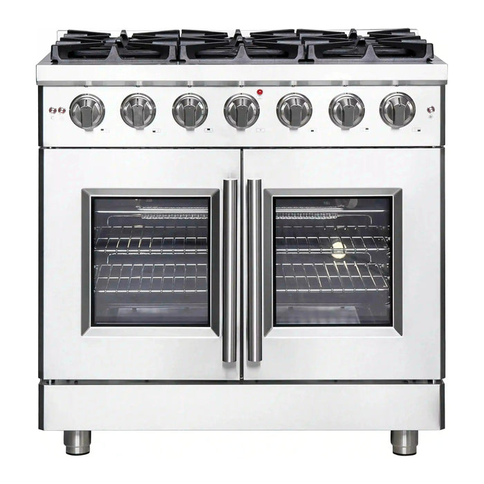 Forno Massimo 36-Inch Freestanding French Door Gas Range in Stainless Steel (FFSGS6439-36)