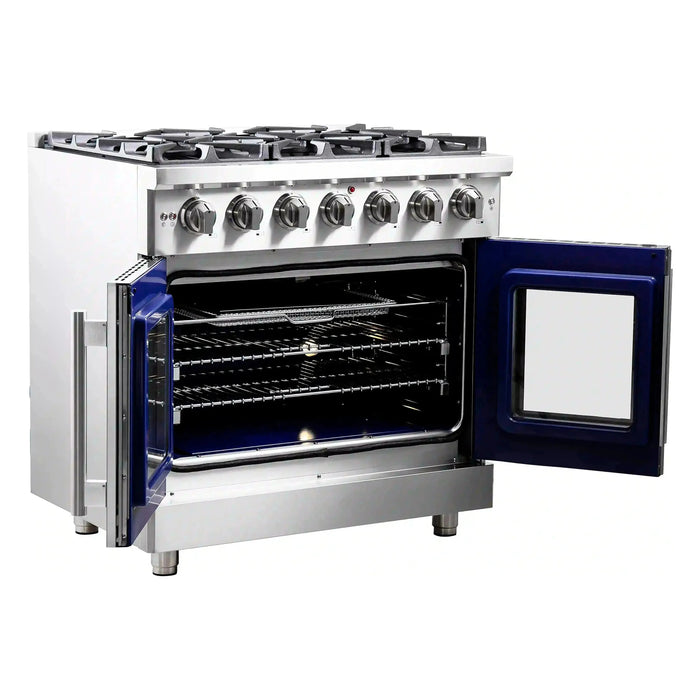 Forno Massimo 36-Inch Freestanding French Door Gas Range in Stainless Steel (FFSGS6439-36)