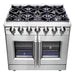 Forno Massimo 36-Inch Freestanding French Door Gas Range in Stainless Steel (FFSGS6439-36)