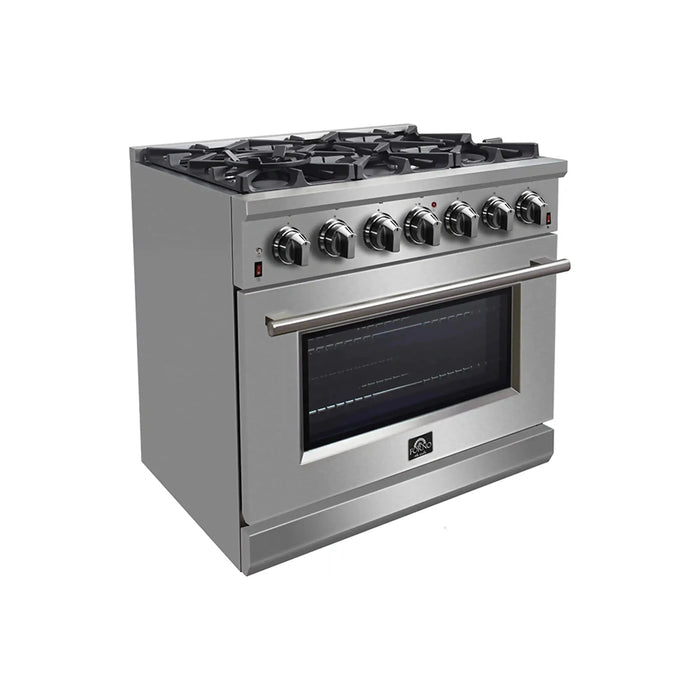 Forno Massimo 36-Inch Freestanding Gas Range in Stainless Steel (FFSGS6239-36)