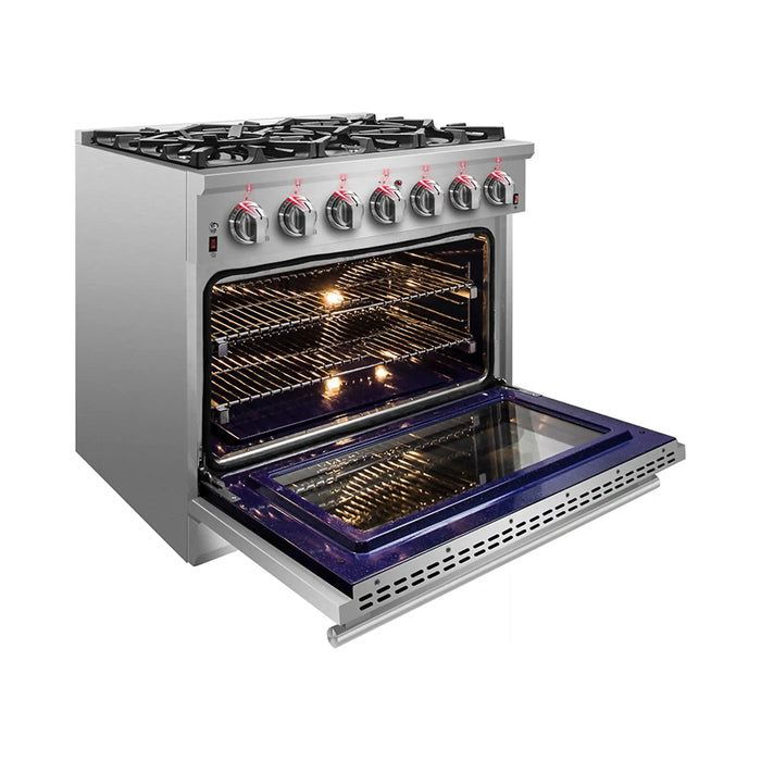 Forno Ranges Forno Massimo 36-Inch Freestanding Gas Range in Stainless Steel (FFSGS6239-36)