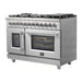 Forno Massimo 48-Inch Freestanding French Door Dual Fuel Range in Stainless Steel FFSGS6325-48