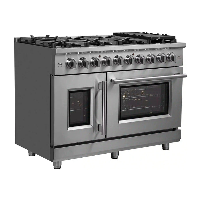 Forno Massimo 48-Inch Freestanding French Door Gas Range in Stainless Steel (FFSGS6439-48)