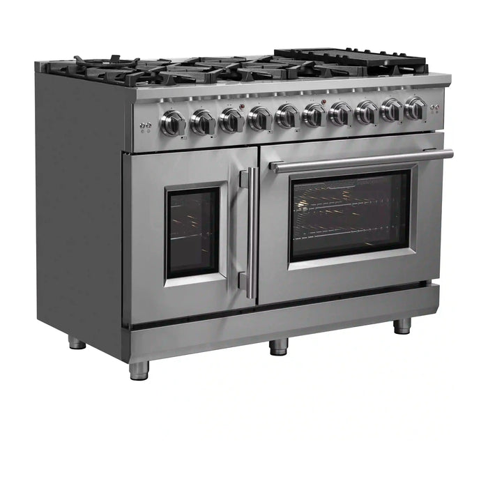 Forno Ranges Forno Massimo 48-Inch Freestanding French Door Gas Range in Stainless Steel (FFSGS6439-48)
