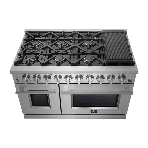 Forno Ranges Forno Massimo 48-Inch Freestanding Gas Range in Stainless Steel (FFSGS6239-48)