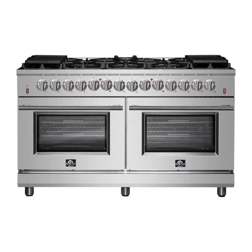 Forno Ranges Forno Massimo 60-Inch Freestanding Dual Fuel Range in Stainless Steel (FFSGS6125-60)