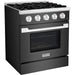 Hallman 30 In. Gas Range, Black Titanium with Chrome Trim - Bold Series, HBRG30CMBT