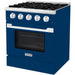 Hallman 30 In. Gas Range, Blue with Chrome Trim - Bold Series, HBRG30CMBU