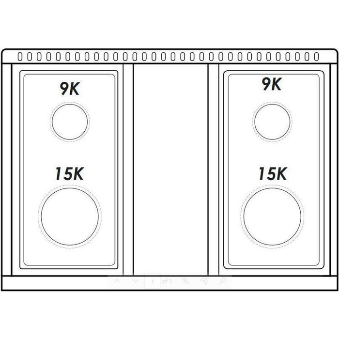 Hallman 30 In. Gas Range, Glossy Black with Chrome Trim - Bold Series, HBRG30CMGB