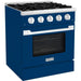 Hallman 30 In. Propane Gas Range, Blue with Chrome Trim - Bold Series, HBRG30CMBU-LP