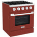 Hallman 30 In. Propane Gas Range, Burgundy with Chrome Trim - Bold Series, HBRG30CMBG-LP