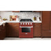 Hallman 30 In. Range with Gas Burners and Electric Oven, Burgundy with Chrome Trim - Bold Series, HBRDF30CMBG