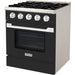 Hallman 30 In. Range with Gas Burners and Electric Oven, Matte Graphite with Chrome Trim - Bold Series, HBRDF30CMMG