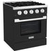 Hallman 30 In. Range with Gas Burners and Electric Oven, Matte Graphite with Chrome Trim - Bold Series, HBRDF30CMMG