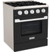 Hallman 30 In. Range with Gas Burners and Electric Oven, Matte Graphite with Chrome Trim - Bold Series, HBRDF30CMMG