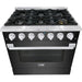 Hallman 36 In. Gas Range, Black Titanium with Chrome Trim - Bold Series, HBRG36CMBT