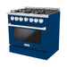 Hallman 36 In. Gas Range, Blue with Chrome Trim - Bold Series, HBRG36CMBU