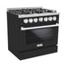 Hallman 36 In. Gas Range, Matte Graphite with Chrome Trim - Bold Series, HBRG36CMMG