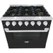 Hallman 36 In. Gas Range, Matte Graphite with Chrome Trim - Bold Series, HBRG36CMMG