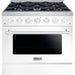 Hallman 36 In. Gas Range, White with Chrome Trim - Bold Series, HBRG36CMWT