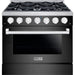 Hallman 36 In. Range with Gas Burners and Electric Oven, Black Titanium with Chrome Trim - Bold Series, HBRDF36CMBT