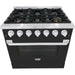 Hallman Range Hallman 36 In. Range with Gas Burners and Electric Oven, Matte Graphite with Chrome Trim - Bold Series, HBRDF36CMMG
