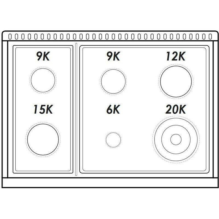 Hallman 36 In. Range with Gas Burners and Electric Oven, White with Chrome Trim - Bold Series, HBRDF36CMWT