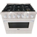 Hallman Range Hallman 36 In. Range with Propane Gas Burners and Electric Oven, Stainless Steel with Chrome Trim - Bold Series, HBRDF36CMSS-LP