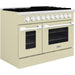 Hallman 48 In. Gas Range, Antique White with Chrome Trim - Bold Series, HBRG48CMAW