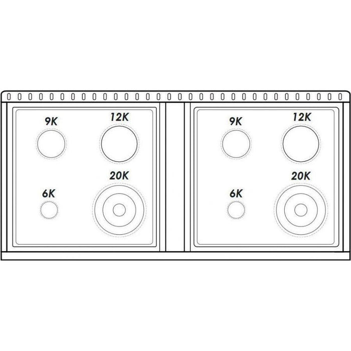 Hallman 48 In. Gas Range, Antique White with Chrome Trim - Bold Series, HBRG48CMAW