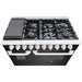 Hallman 48 In. Gas Range, Black Titanium with Chrome Trim - Bold Series, HBRG48CMBT