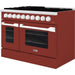 Hallman 48 In. Gas Range, Burgundy with Chrome Trim - Bold Series, HBRG48CMBG