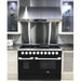 Hallman 48 In. Gas Range, Glossy Black with Chrome Trim - Bold Series, HBRG48CMGB