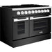 Hallman 48 In. Propane Gas Range, Black Titanium with Chrome Trim - Bold Series, HBRG48CMBT-LP