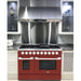 Hallman 48 In. Propane Gas Range, Burgundy with Chrome Trim - Bold Series, HBRG48CMBG-LP