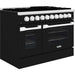 Hallman 48 In. Propane Gas Range, Glossy Black with Chrome Trim - Bold Series, HBRG48CMGB-LP