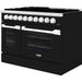 Hallman 48 In. Propane Gas Range, Glossy Black with Chrome Trim - Bold Series, HBRG48CMGB-LP