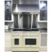 Hallman 48 In. Range with Gas Burners and Electric Oven, Antique White with Chrome Trim - Bold Series, HBRDF48CMAW