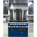 Hallman 48 In. Range with Gas Burners and Electric Oven, Blue with Chrome Trim - Bold Series, HBRDF48CMBU