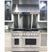 Hallman 48 In. Range with Gas Burners and Electric Oven, Stainless Steel with Chrome Trim - Bold Series, HBRDF48CMSS