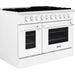 Hallman 48 In. Range with Gas Burners and Electric Oven, White with Chrome Trim - Bold Series, HBRDF48CMWT