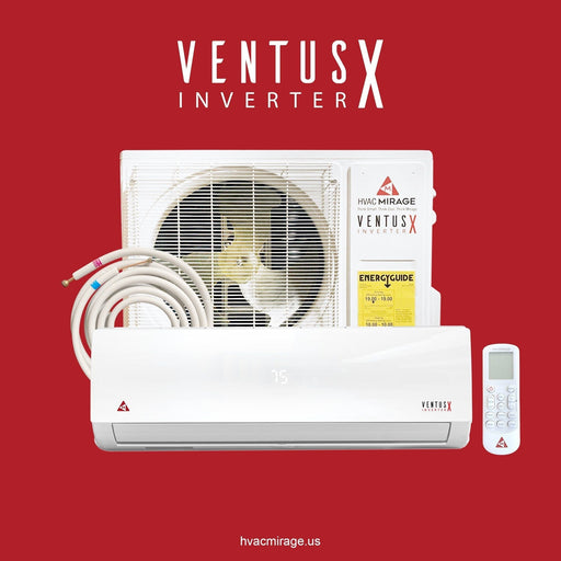 HVAC Mirage Ventus X 12,000 BTU 19 SEER Ductless Mini Split Air Conditioner and Heat Pump - 115V/60Hz