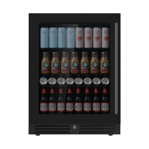 KingsBottle 24 Inch Built-in Beer Fridge Beverage Refrigerator with Low-E Glass Door KBU145