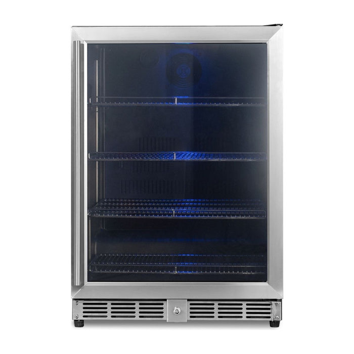 KingsBottle 24 Inch Built-In Beverage Cooler Fridge with Energy Efficient Compressor