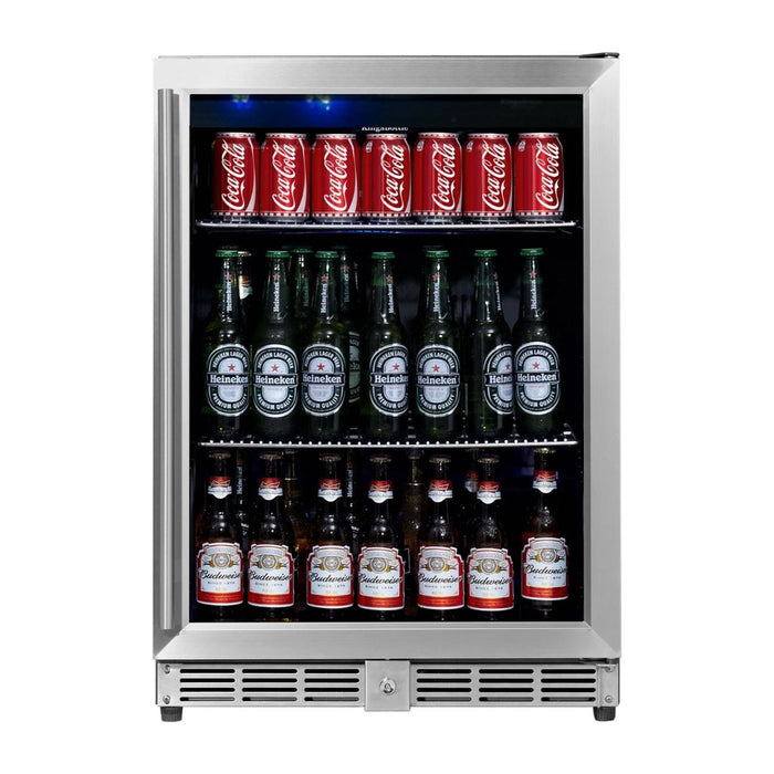 KingsBottle 24 Inch Built-In Beverage Cooler Fridge with Energy Efficient Compressor