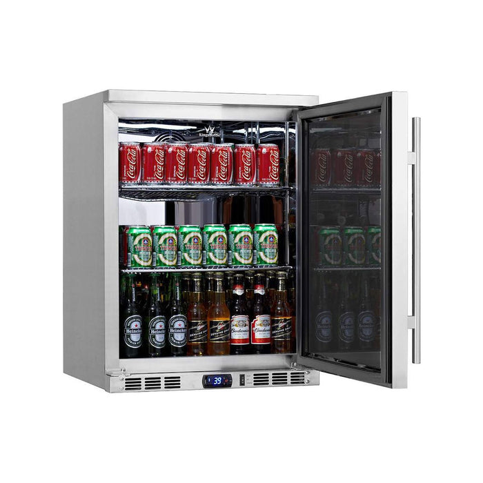 KingsBottle 24 Inch Stainless Steel Outdoor Built-in Beverage Refrigerator