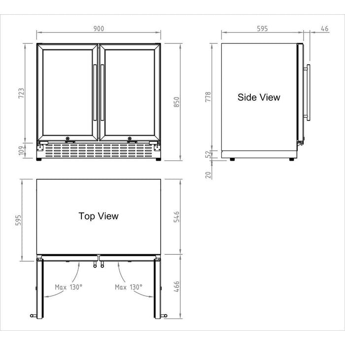 KingsBottle 36" Built-in Wine and Beverage Cooler with Low-E Glass Door